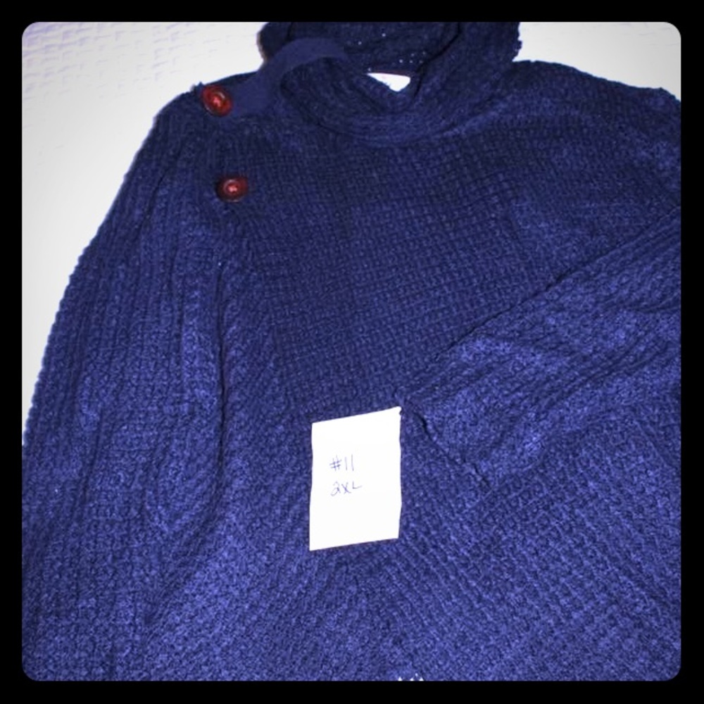 Plus size Cowl neck button sweater